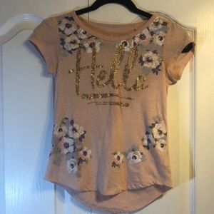 Girls Hello Floral Top